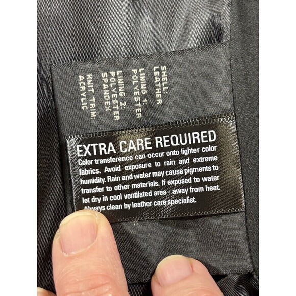 Andrew Marc Moto Felix Jacket Black Leather Small Pockets Knit Panels Gothcore - Picture 12 of 16